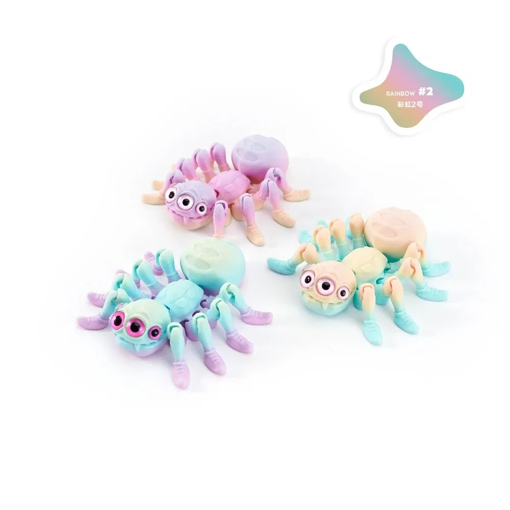 3D Printed Spider, Articulated 3D Animals,Relief Stress Fidget Toys, Desktop Pet Halloween Surprise Gift for Home Office Décor