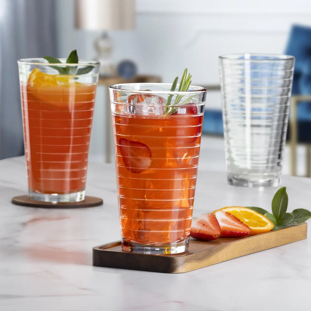 8-Piece Drinkware Set High-Quality Drinking Glasses Stackable Durable Dishwasher Safe Perfect Parties Home Bar Family Gatherings
