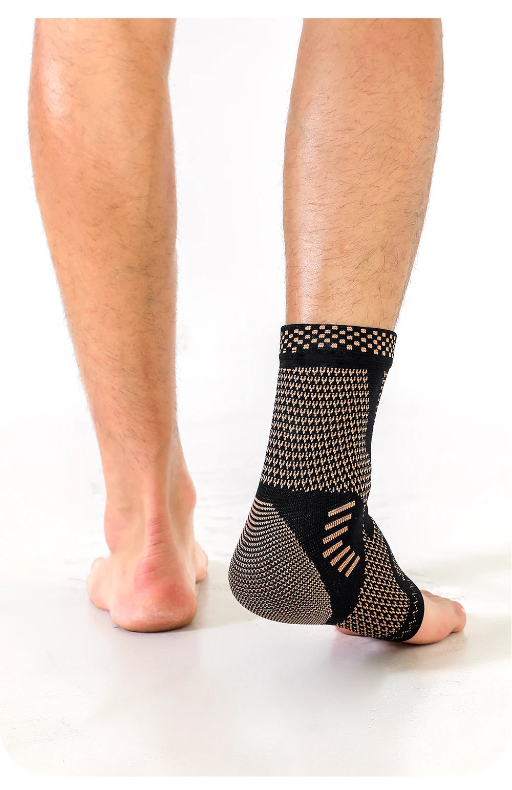 1Pcs Copper Ankle Brace,Infused Ankle Support Compression Sleeve for Men Women,for Foot Pain,Sprained Ankle,Recovery,sports