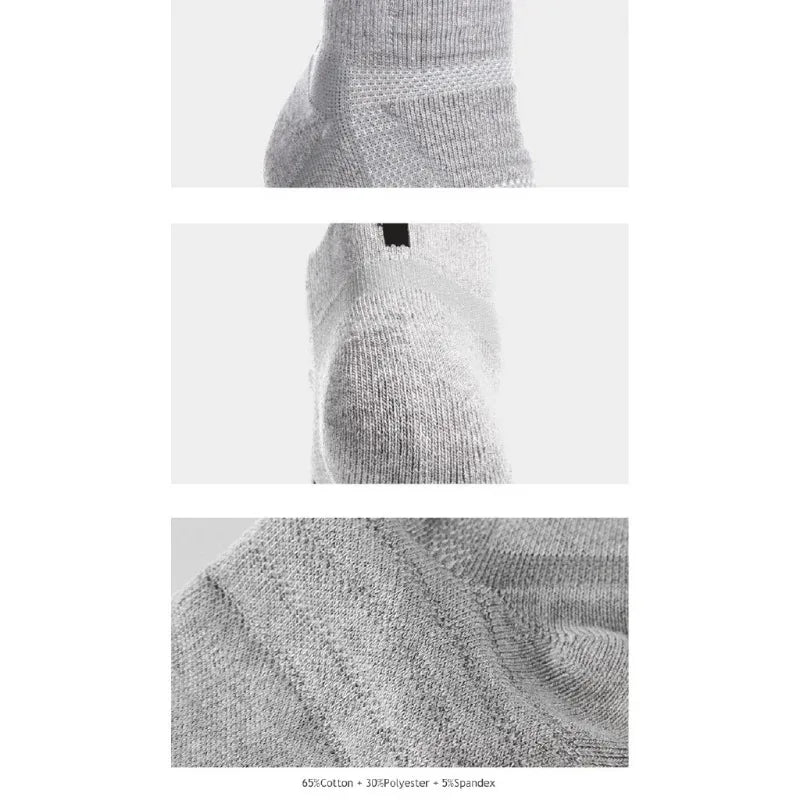 3 Pairs Breathable Mesh Athletic Terry Socks Cushioned Moisture-managing and Durable Reduces Foot for Running Hiking & Sports