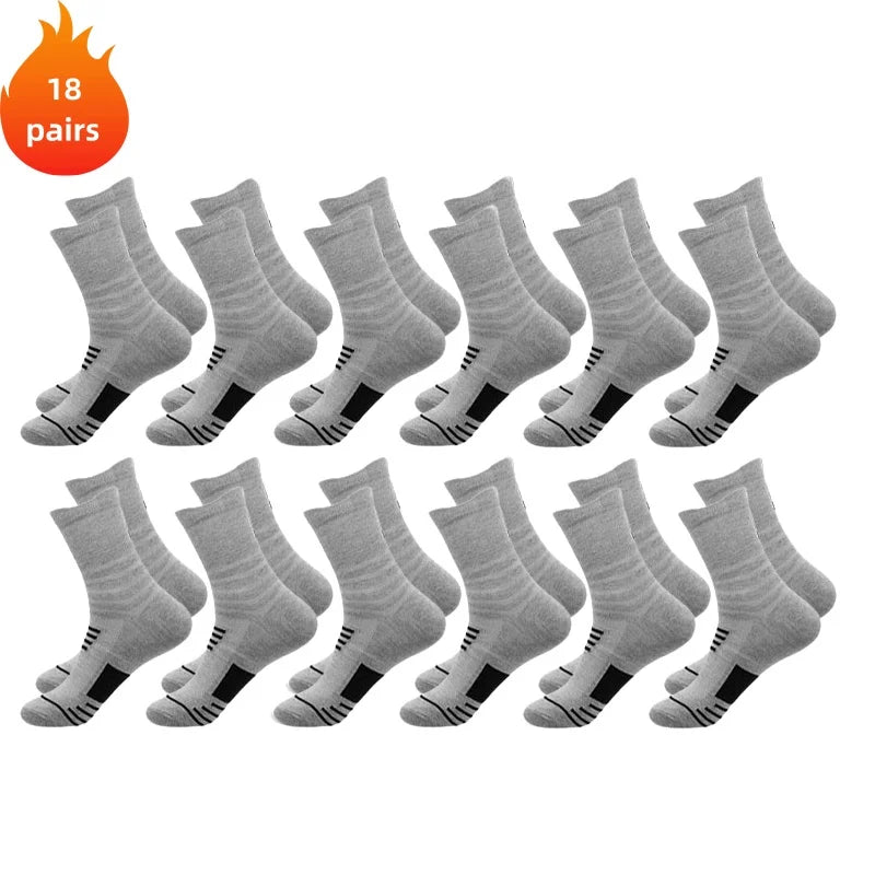 3 Pairs Breathable Mesh Athletic Terry Socks Cushioned Moisture-managing and Durable Reduces Foot for Running Hiking & Sports