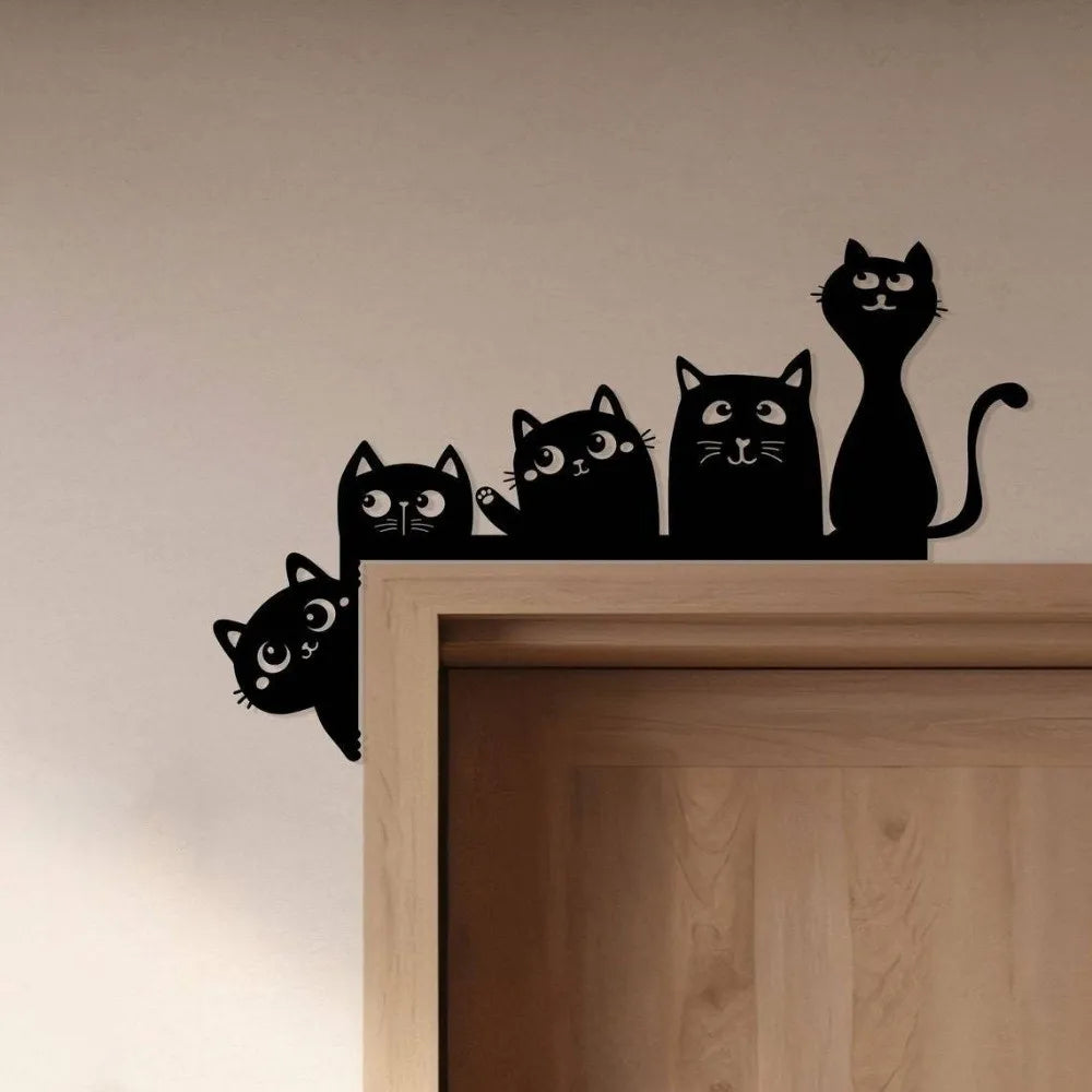 Modern Style Colorful Cat Wall Decor Metal Dog Wall Art Sculpture Flower Iron Wall Hanging Decoration Living Room