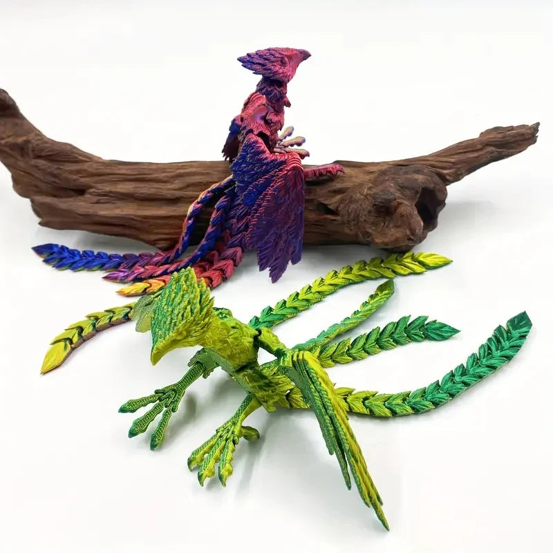 3D Printed Long Tail Phoenix Simulation Animal Model: Joint Movable Design – Perfect as Home Ornament & Engaging Children’s Toy