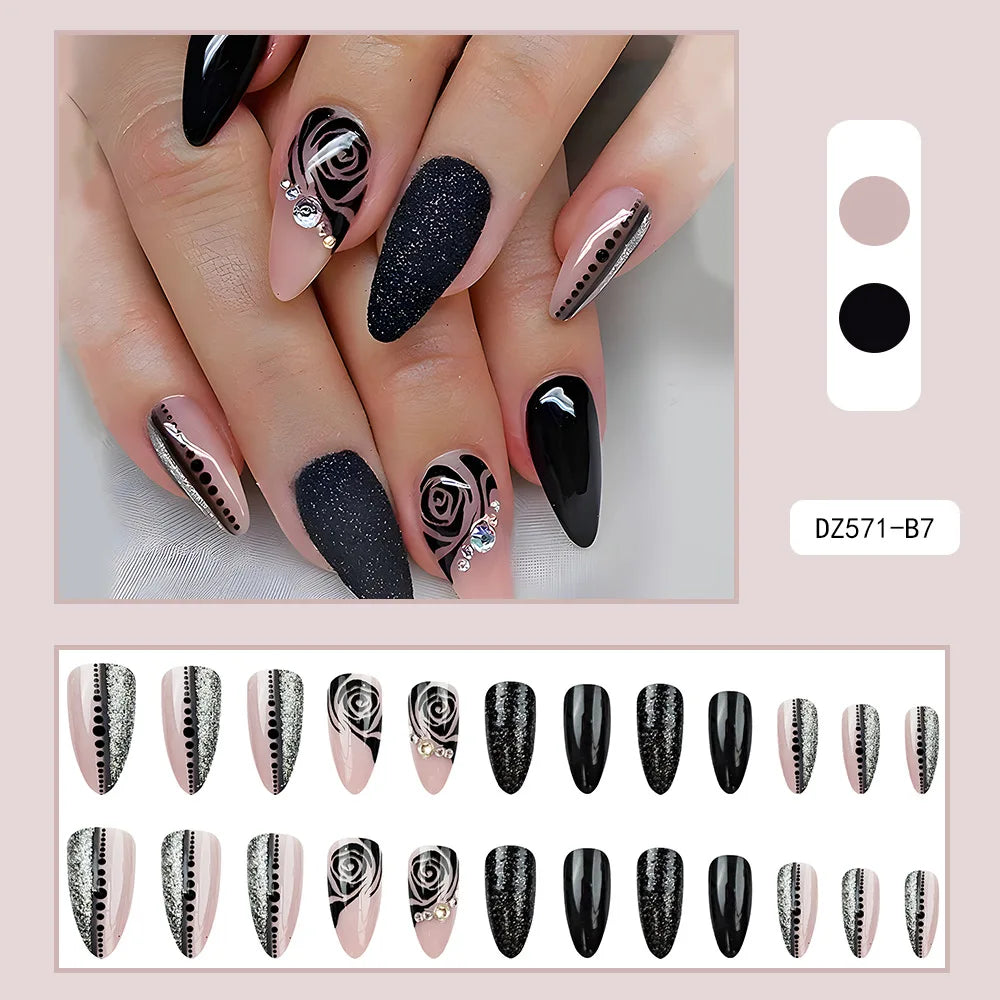 Gothic Bat Press-On Nails | 24pcs Reusable Acrylic | Halloween & Everyday