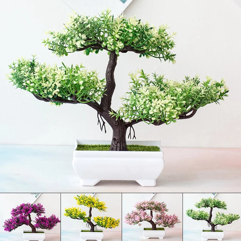 Artificial Plants Bonsai Small Tree Pot Fake Plant Flowers