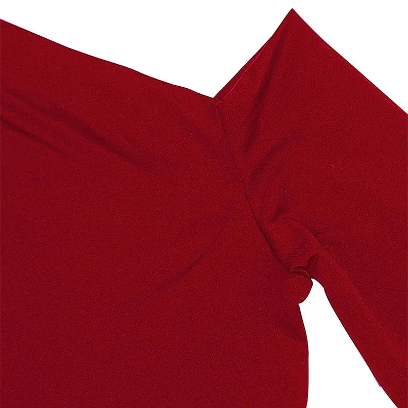 Women's Dresses Autumn New Sexy One-Shoulder Red Dress Streetwear Fashion Casual Slim Elegant Female Club Knitted Dress Clothing