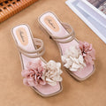 Fashion Women's Chunky Heel Flower Sandals Comfortable Two-Wear Slip on Slides for Wedding Party Vacation Outdoor Y2k