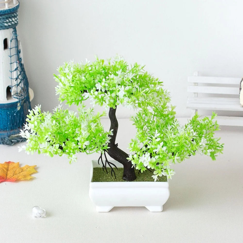 Artificial Plants Bonsai Small Tree Pot Fake Plant Flowers