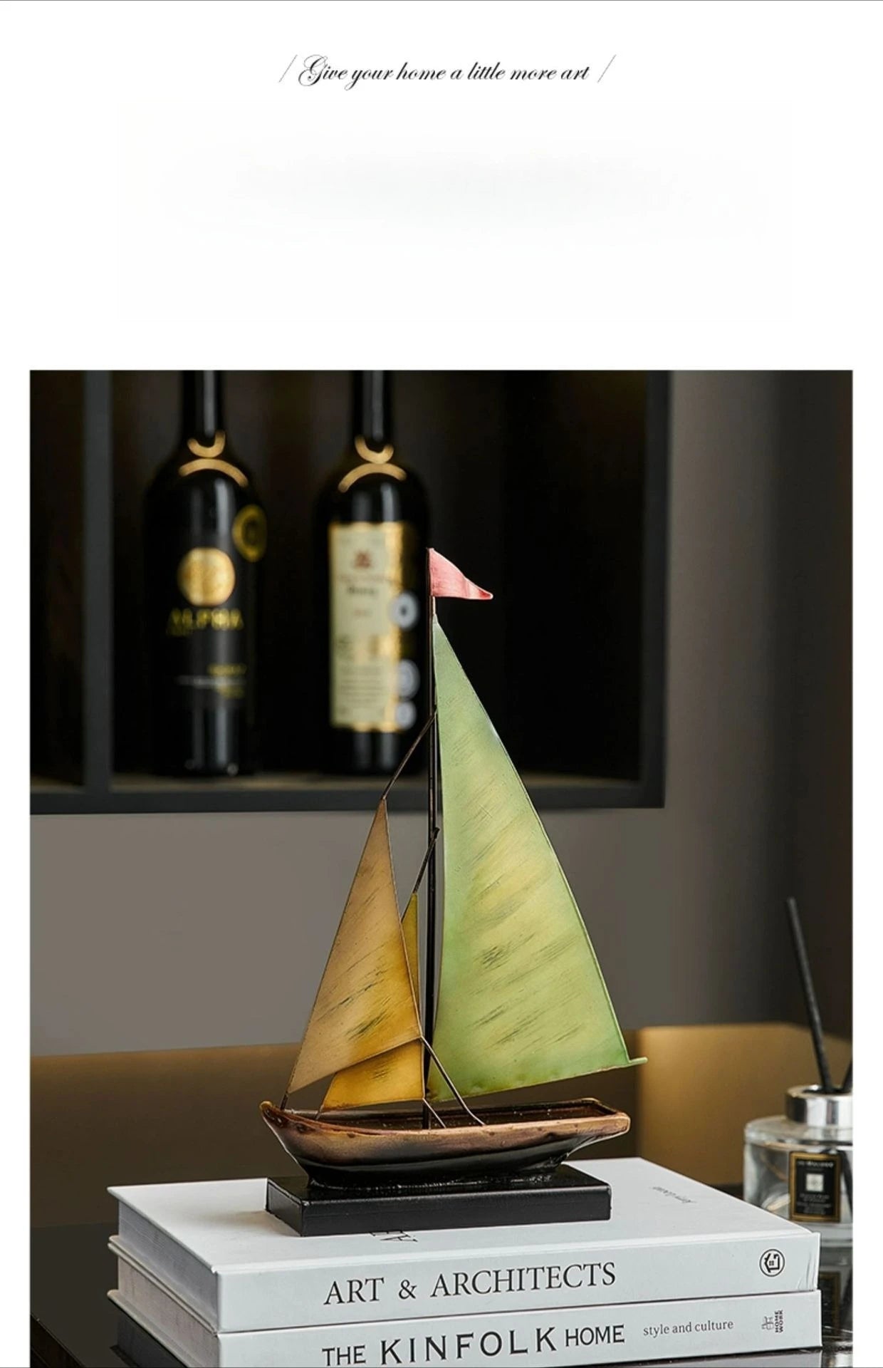 Creative Sailboat Model Ornament, Luxury Decor for Living Room TV Cabinet Bar Office Desk Decoration Home Decoration Accessories