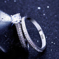 1 pair Vintage Halo 925 Sterling Silver Wedding Ring Set For Women Lady Anniversary Gift Jewelry Bulk Sell