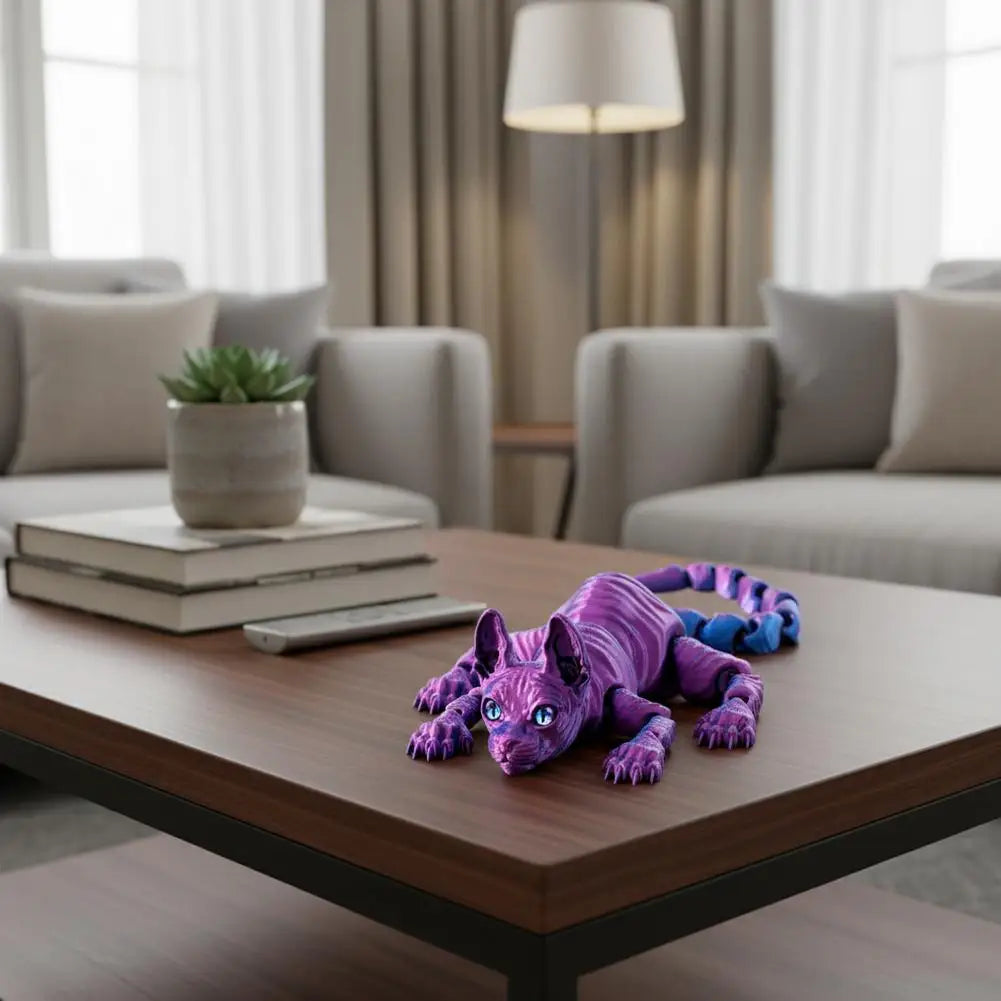 3D Printed Sphynx Cat Animals Toy Hairless Cat Figurine Cute Cat Fidget Toy For Cat Lover Funny Toy Collector Home Decoration