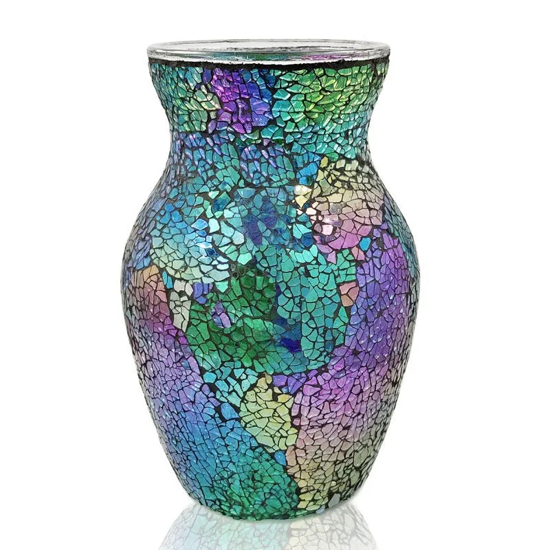 Bohemian Mosaic Glass Vases