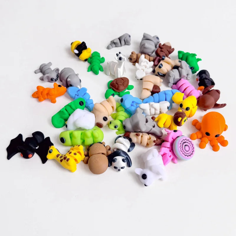 3D Printed Mini Animals Multi-Joint Rotatable Fidget Toys Office Desk Decoration Home Decor Animal Model Figurine Kid Gift 피규어