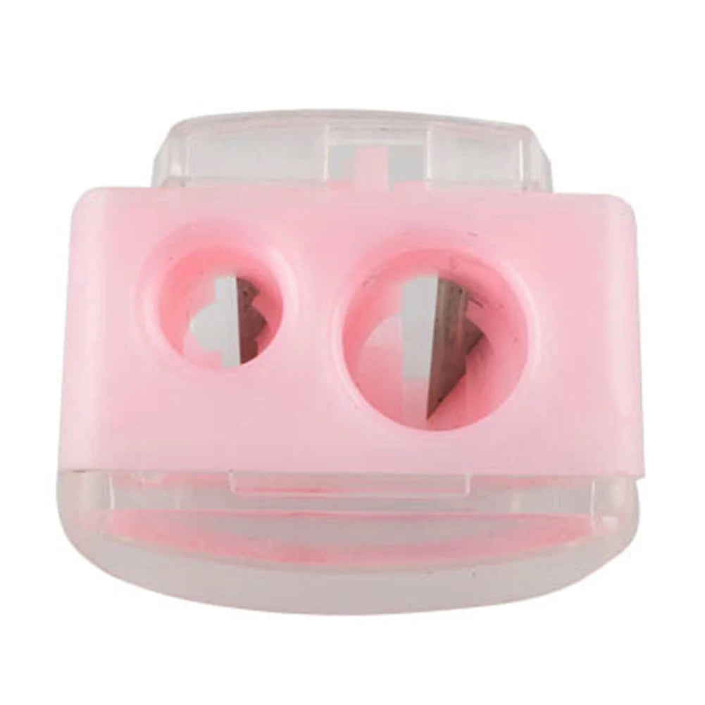 Portable Makeup Cosmetic Pencil with Cleaning Stick Women Ladies Double Holes Sharpener Pencil Sharpeners