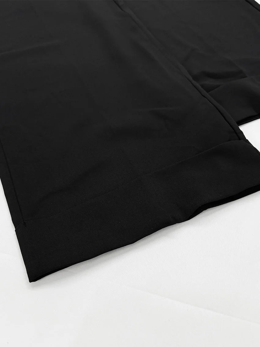 Parc Fee Fashion Loose Black Office Women's Pants Casual High Waist Wide Trousers Elegant Classic Full Length Pants Female