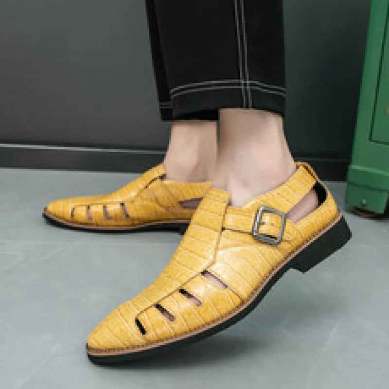 Summer New Sandals Comfortable, Lightweight, Personalized, Handsome, Fashionable, Popular, One Step Men's Leather Shoes
