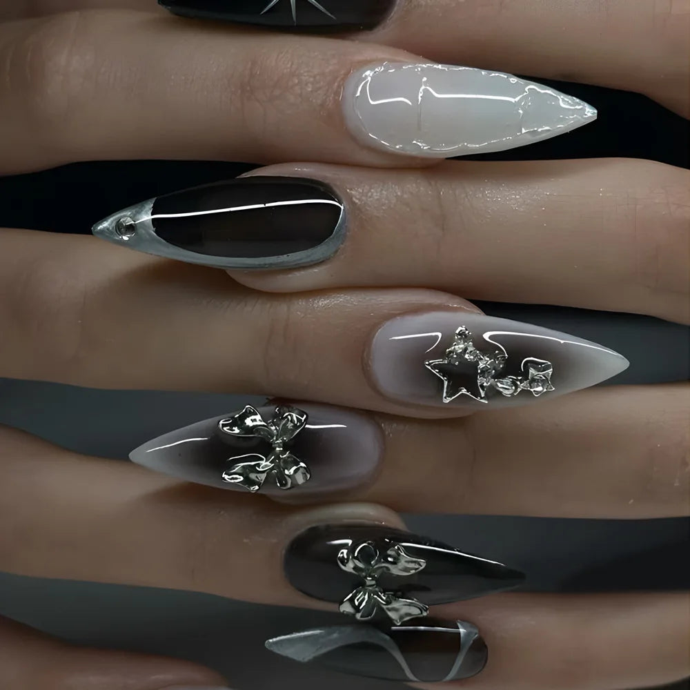 Gothic Bat Press-On Nails | 24pcs Reusable Acrylic | Halloween & Everyday