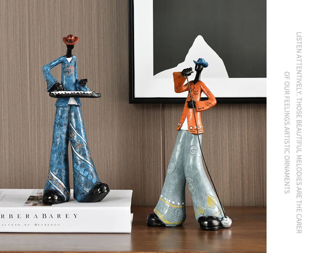 Creative American Band Decoration Musical Instrument Model Living Room Porch Study Nordic Arts And Crafts Statue Sculpture Home