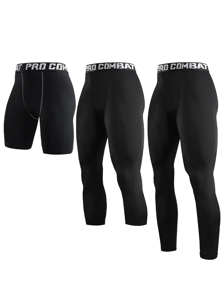 Men's Compression Pants Tights Cool Dry Leggings Sports Baselayer Running Tights Athletic Workout Active Shorts