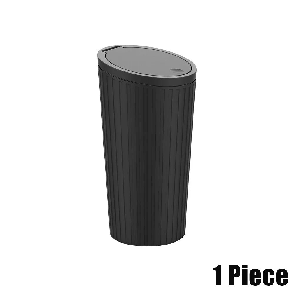 Mini Car Trash Can with Lid, Compact Automotive Garbage Bin Garbage Container Storage Box Bucket Auto Accessories
