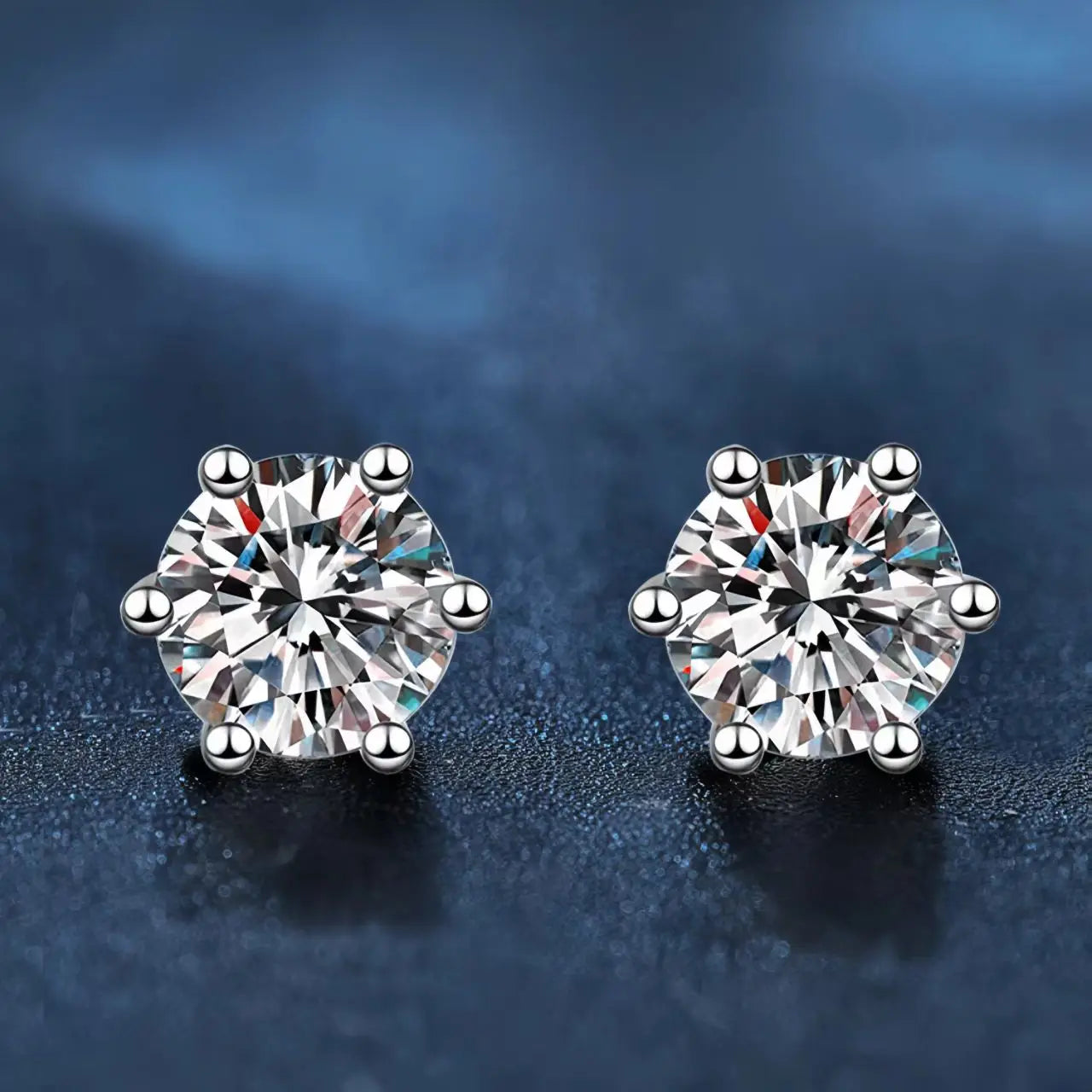 Moissanite Diamond Stud Earrings – D Color 925 Sterling Silver Gold Plated