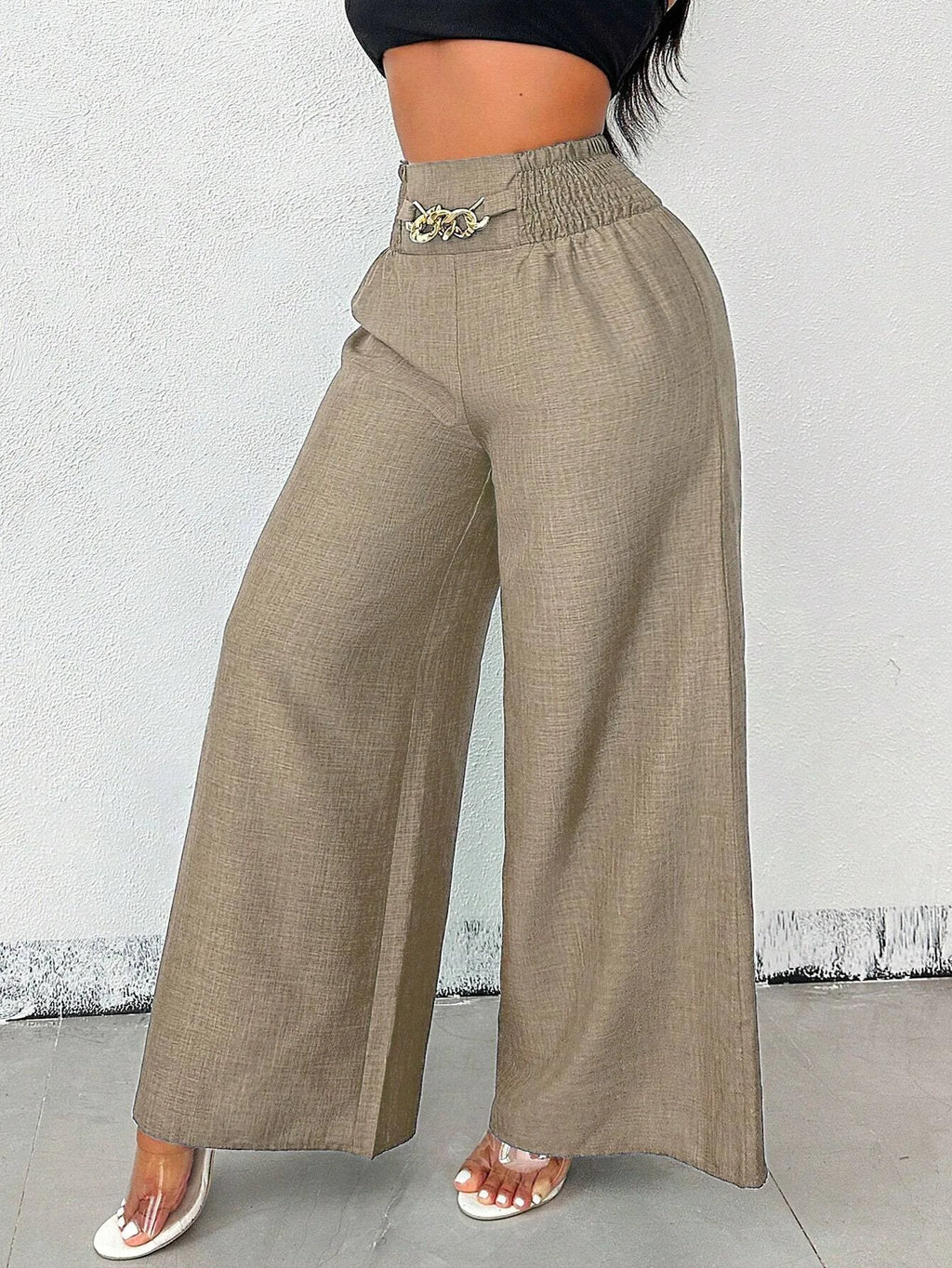 Elegant Solid Wide Leg Pants Fashion