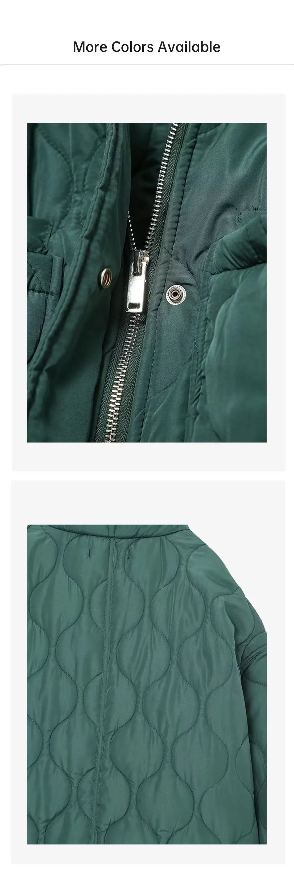 Autumn/Winter New Product Women's New Fashion Loose Pocket Stand up Collar Lightweight Cotton Coat Jacket Coat