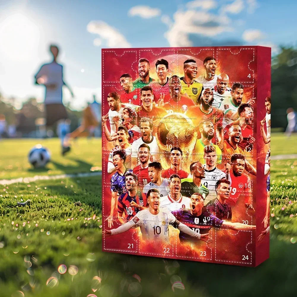 2026NEW Soccer Star Countdown Advent Calendar Football Set 24 Day Advent Calendar Football Party Birthday Gifts Sports Christmas