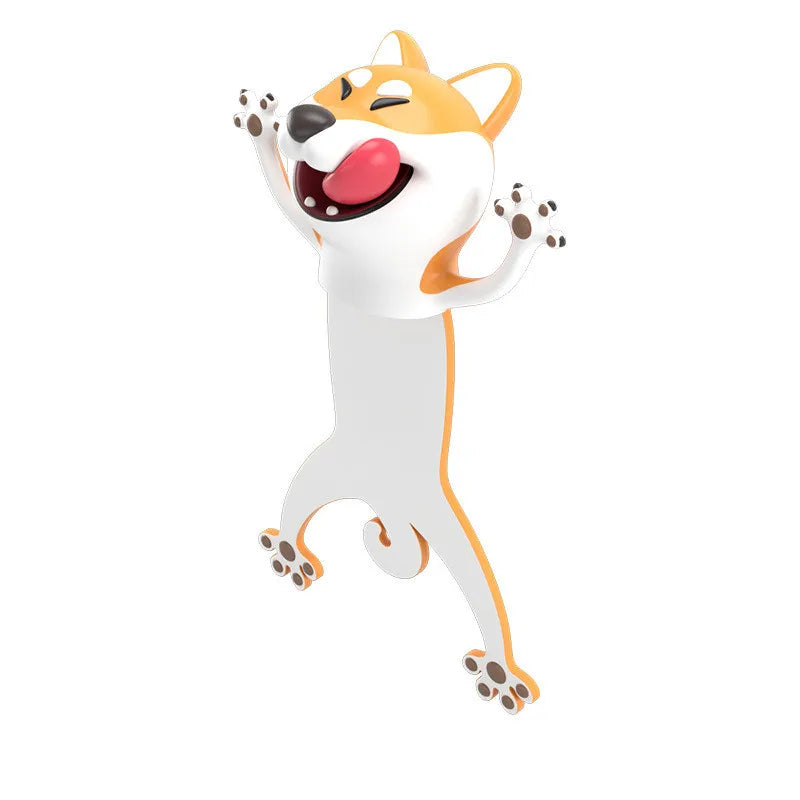 3D Animal Bookmark Original PVC Creative Text Create Cute Funny Cat Stationery  Panda Shiba Inu Funny Creative PVC Book Markers
