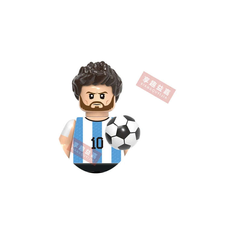 2026 NEW World Famous Football Players Figurine Messi Ronaldo Neymar Lewandowski Mini Action Building Block Model Toy Kids Gifts