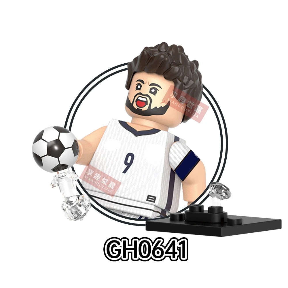 2026 NEW World Famous Football Players Figurine Messi Ronaldo Neymar Lewandowski Mini Action Building Block Model Toy Kids Gifts