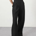 Parc Fee Fashion Loose Black Office Women's Pants Casual High Waist Wide Trousers Elegant Classic Full Length Pants Female