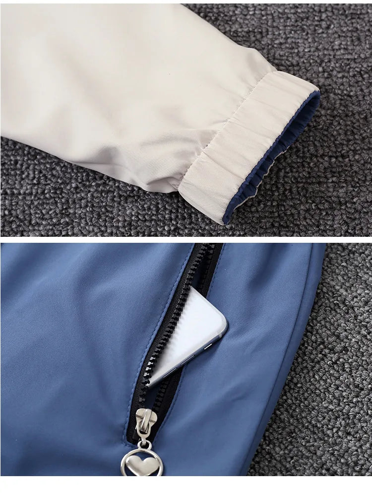 Spring Autumn Jacket Women's Loose Coat 2025 New Double-sided Wear Trench Coat Mid-length Windbreaker 5XL Women's Top