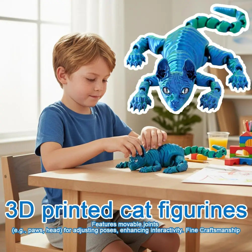 3D Printed Sphynx Cat Animals Toy Hairless Cat Figurine Cute Cat Fidget Toy For Cat Lover Funny Toy Collector Home Decoration