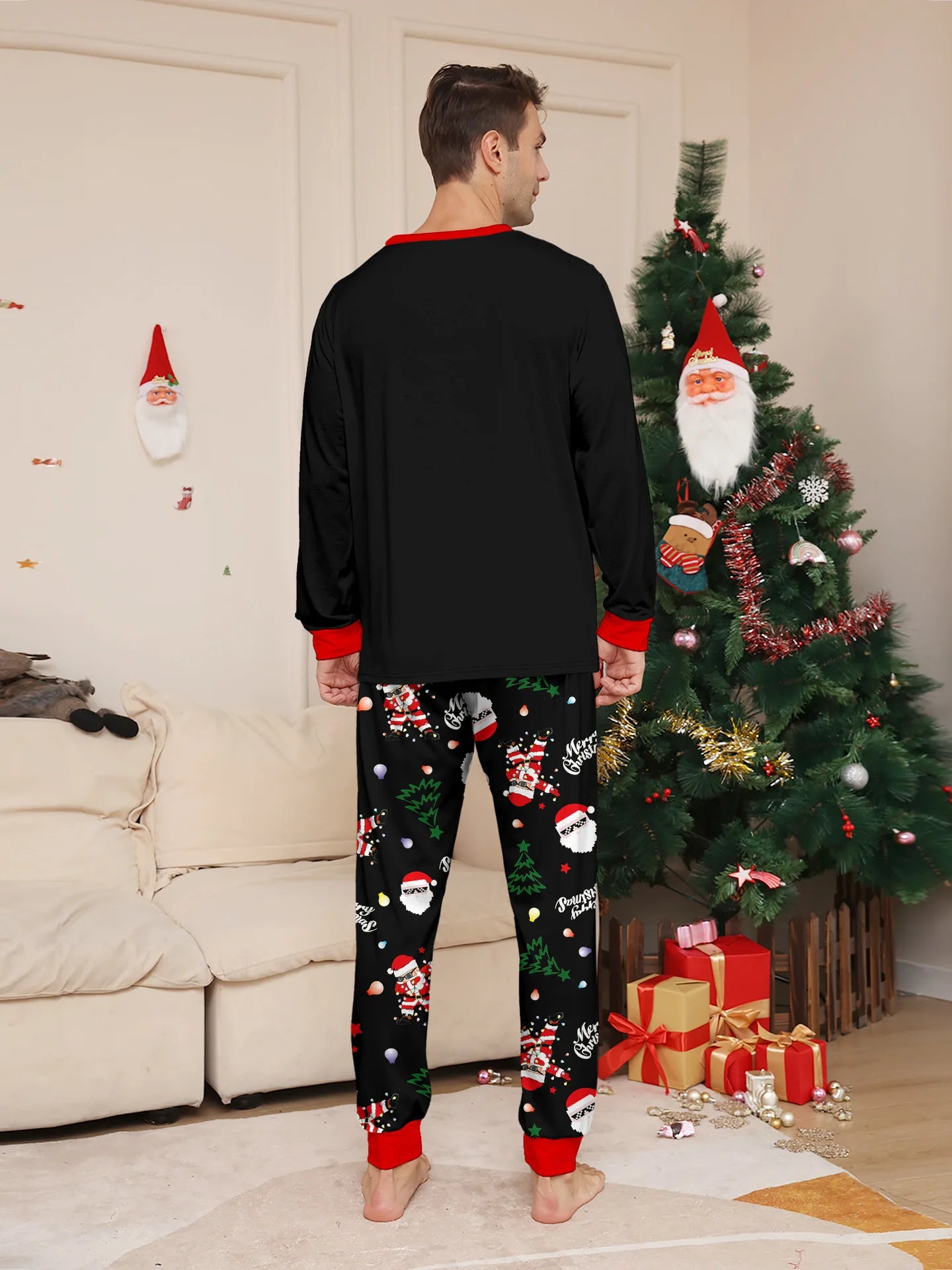 2025 New family-friendly home wear for Christmas holiday photos, including adult and children's pajama sets, Family Pajamas