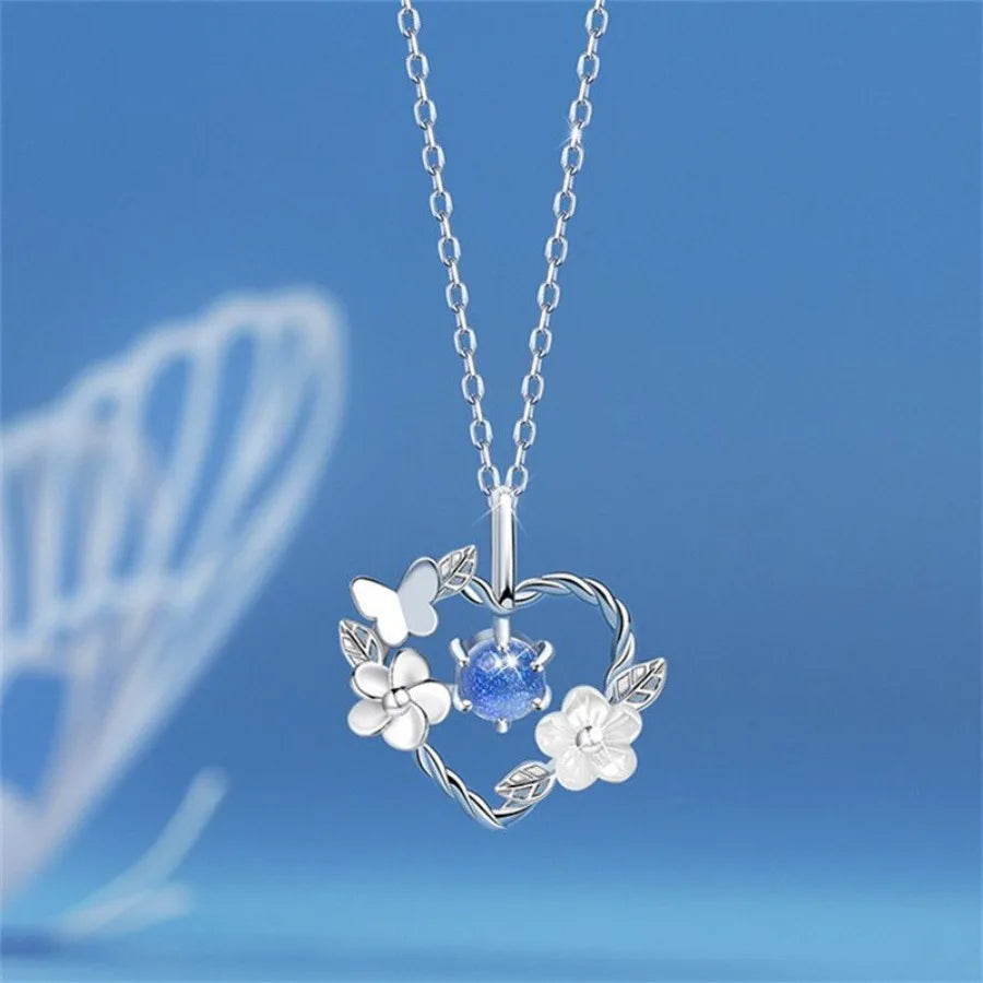 925 Sterling Silver Shell Flower Heart Charm Necklaces amp; Pendants Choker Necklace For Women Statement Wedding Party Jewelry