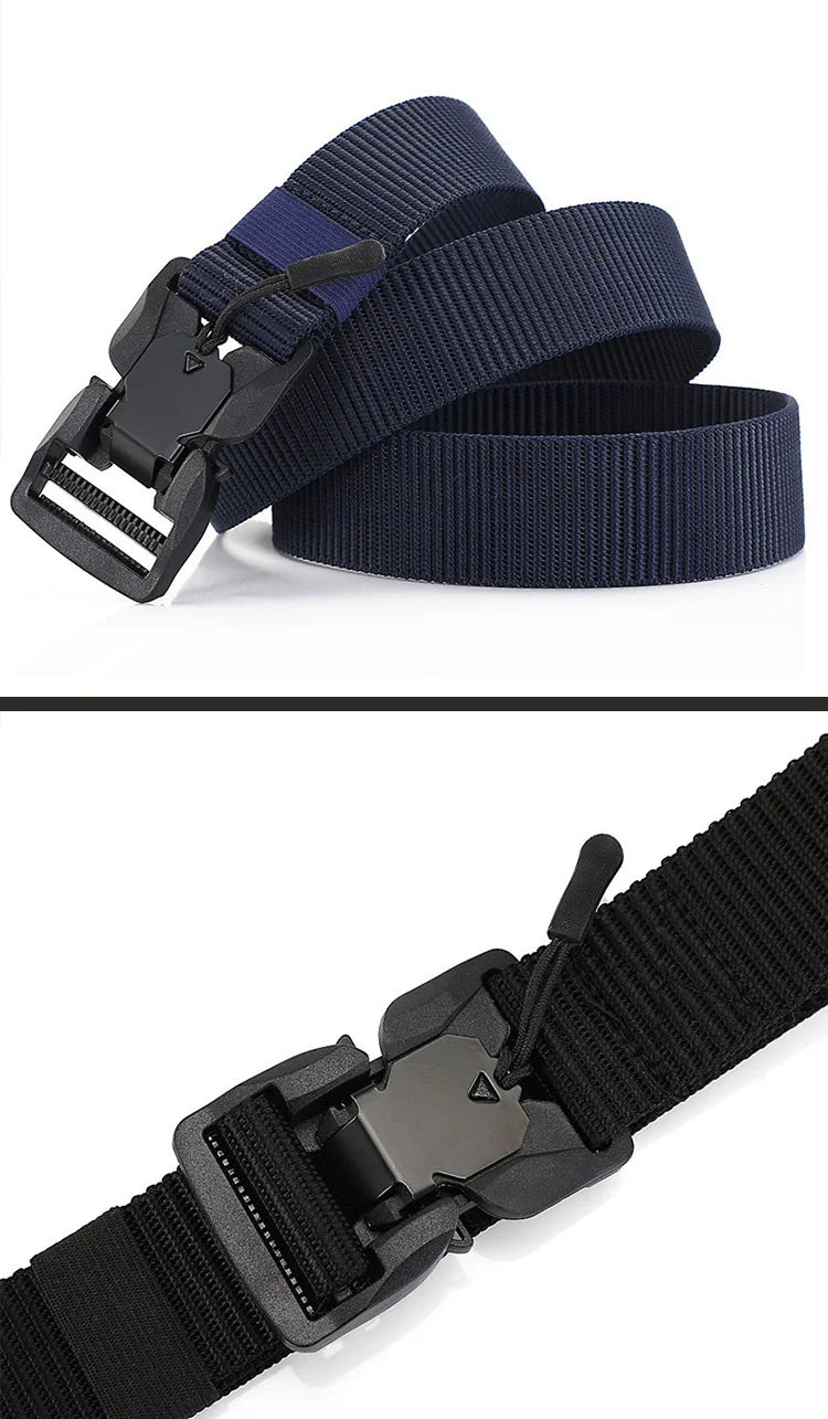 Man Belt Nylon Webbing  Working belt Casual belt men Magnetic Canvas Buckle Fabric Waist Belt Men's trousers Waistband HB050 ﻿