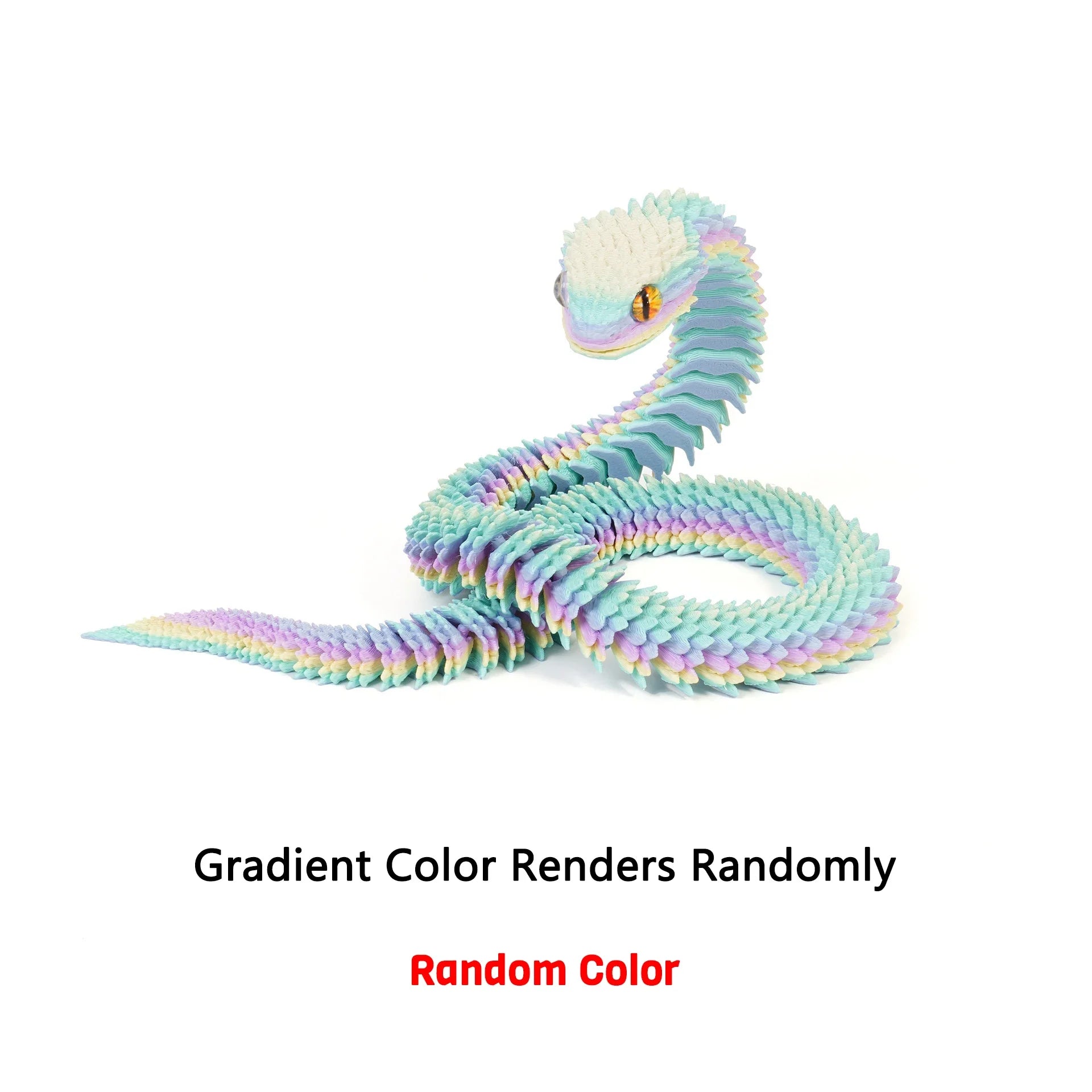 3D Printed Snake Movable Joint Fidget Toy Figurine Simulation Snake Office Desktop Ornament Gifts Crafts Figurines Miniatures
