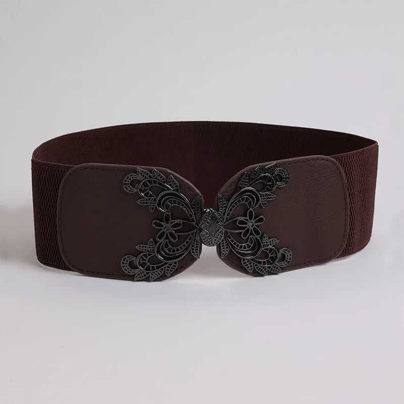 Women's belt with elastic waistband, decorative, simple skirt, versatile elastic coat, fashionable matching, dress, wide belt