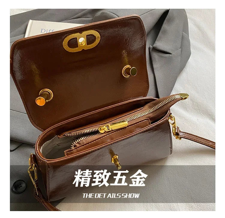 Famous Designer Leather Shoulder Bag For Women - Classic Elegant Handbag Messenger Bag Ladies Luxury Brand
