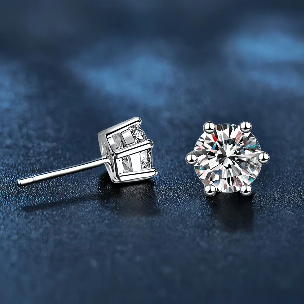 Moissanite Diamond Stud Earrings – D Color 925 Sterling Silver Gold Plated