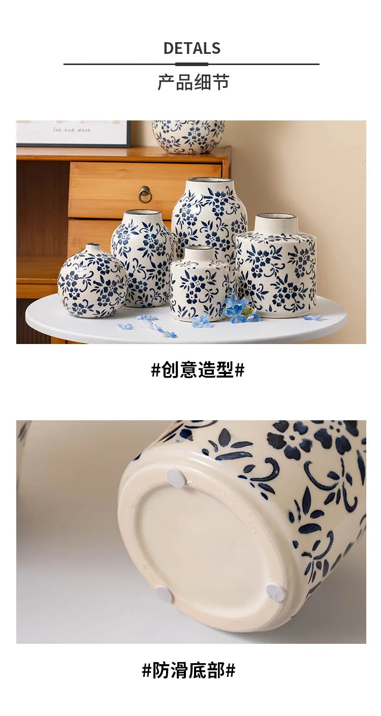 Blue and White Porcelain Vase Flower Arrangement