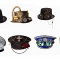 Handmade Steampunk Hat 58cm Women Men Top Hats With Gear