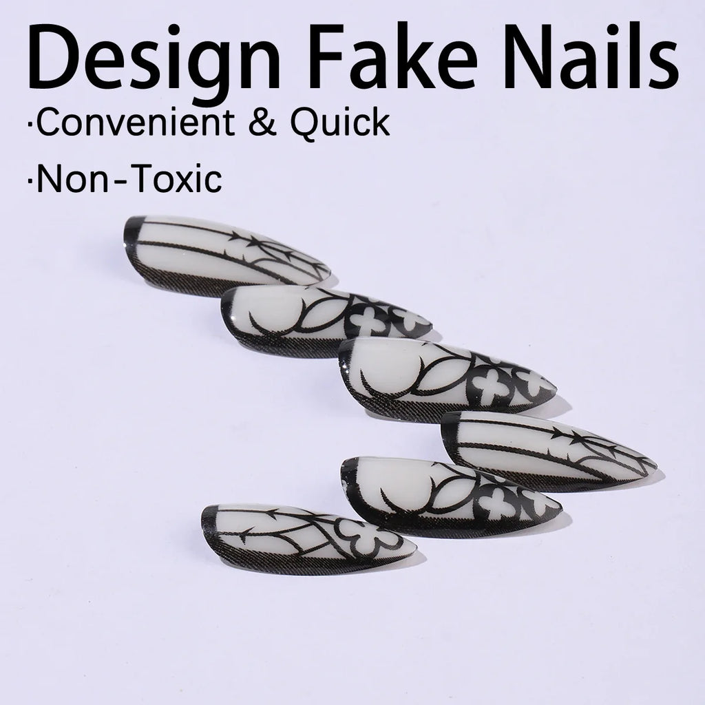 Gothic Bat Press-On Nails | 24pcs Reusable Acrylic | Halloween & Everyday