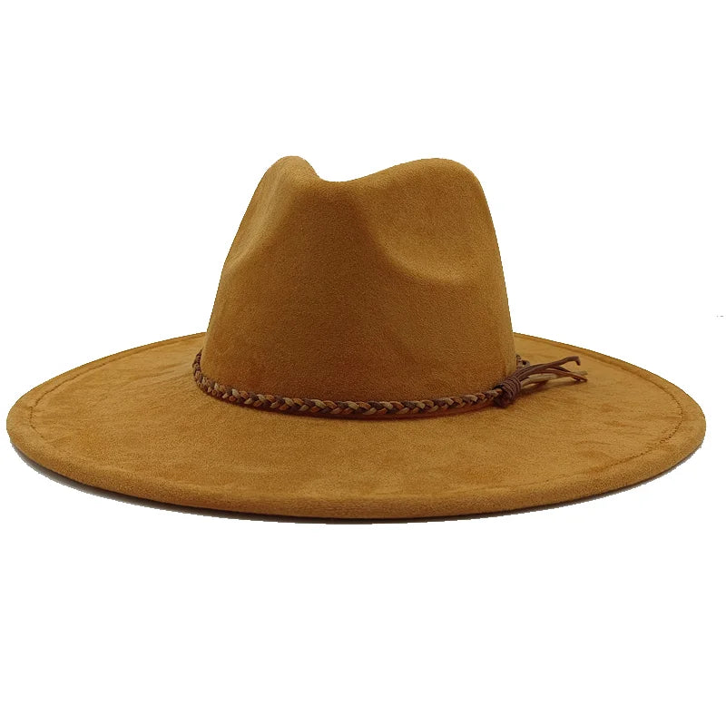 Gorras Para Hombres Three styles Suede Hat Water drop hat 9.5cm Wide Brim Fedora Hat Women's Autumn and Winter Felt Jazz Hat