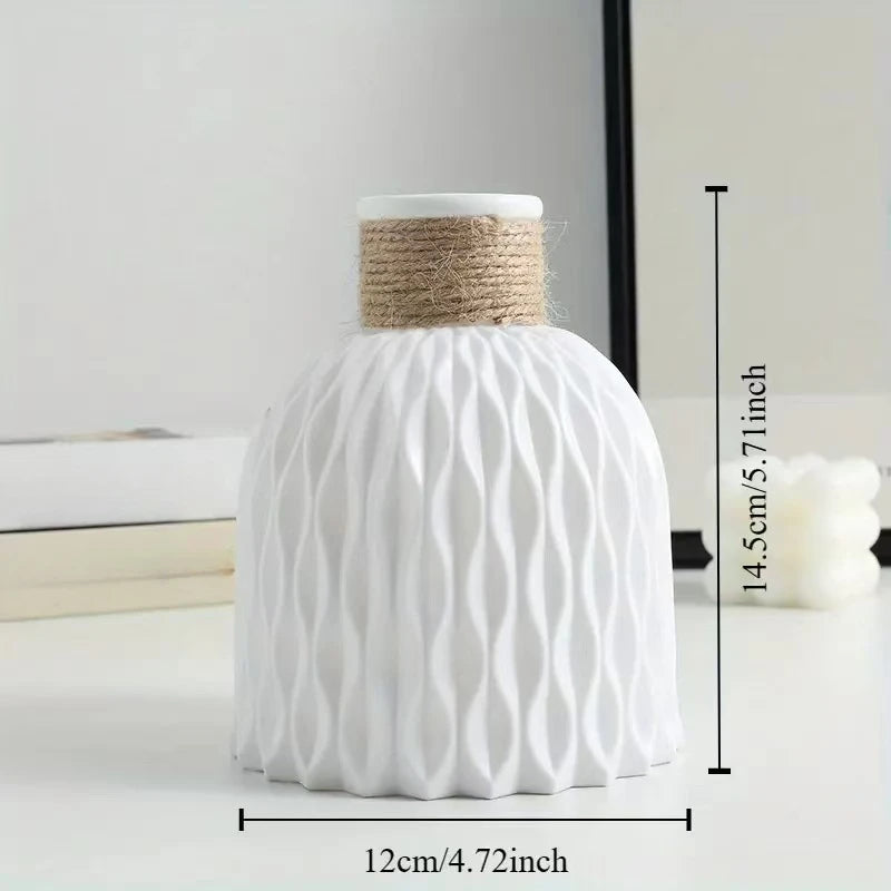 Plastic Flower Vase, Faux Ceramic Vase For Home Decoration