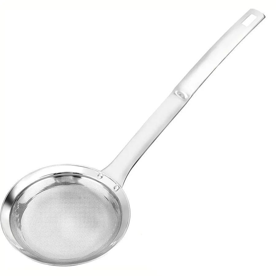 Multi-Functional Hot Pot Fat Skimmer Spoon, Stainless Steel Fine Mesh Strainer for Grease, Foam & Food Residue Removal
