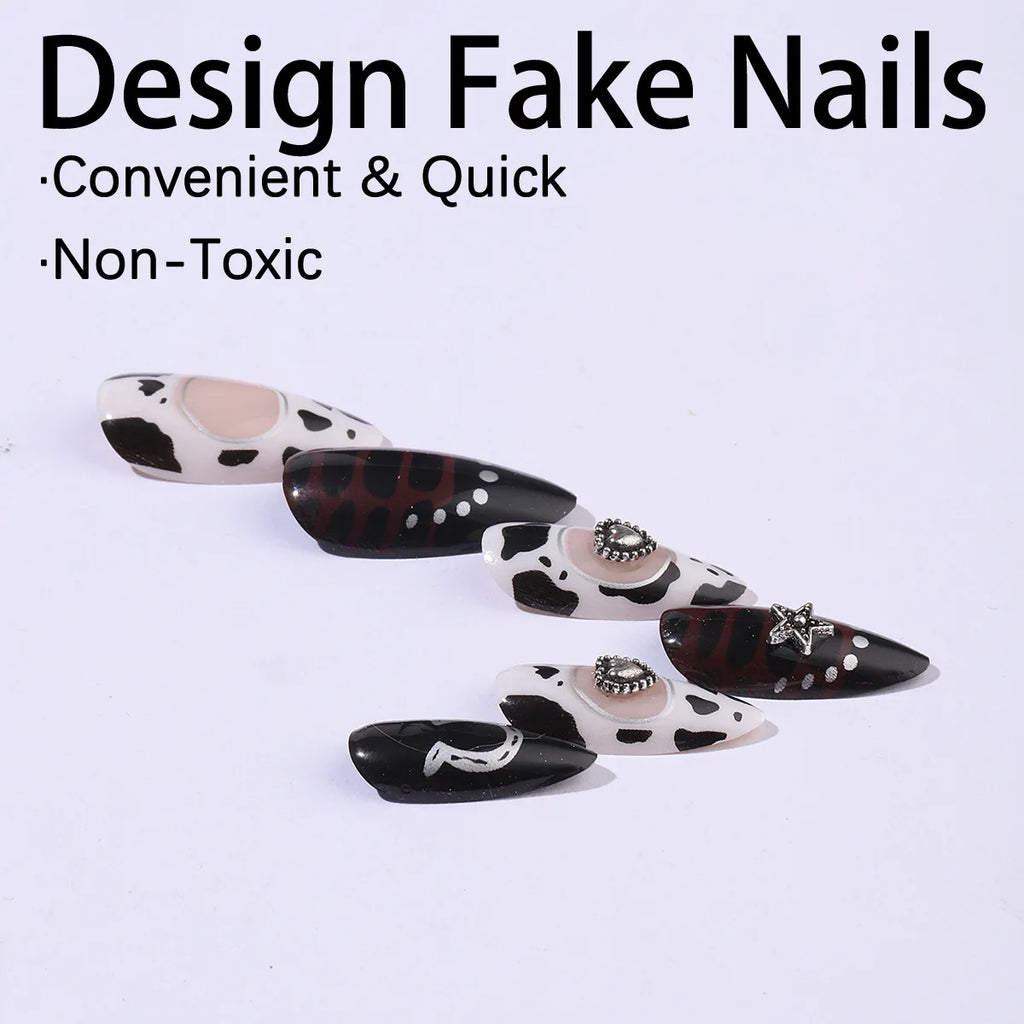 Gothic Bat Press-On Nails | 24pcs Reusable Acrylic | Halloween & Everyday