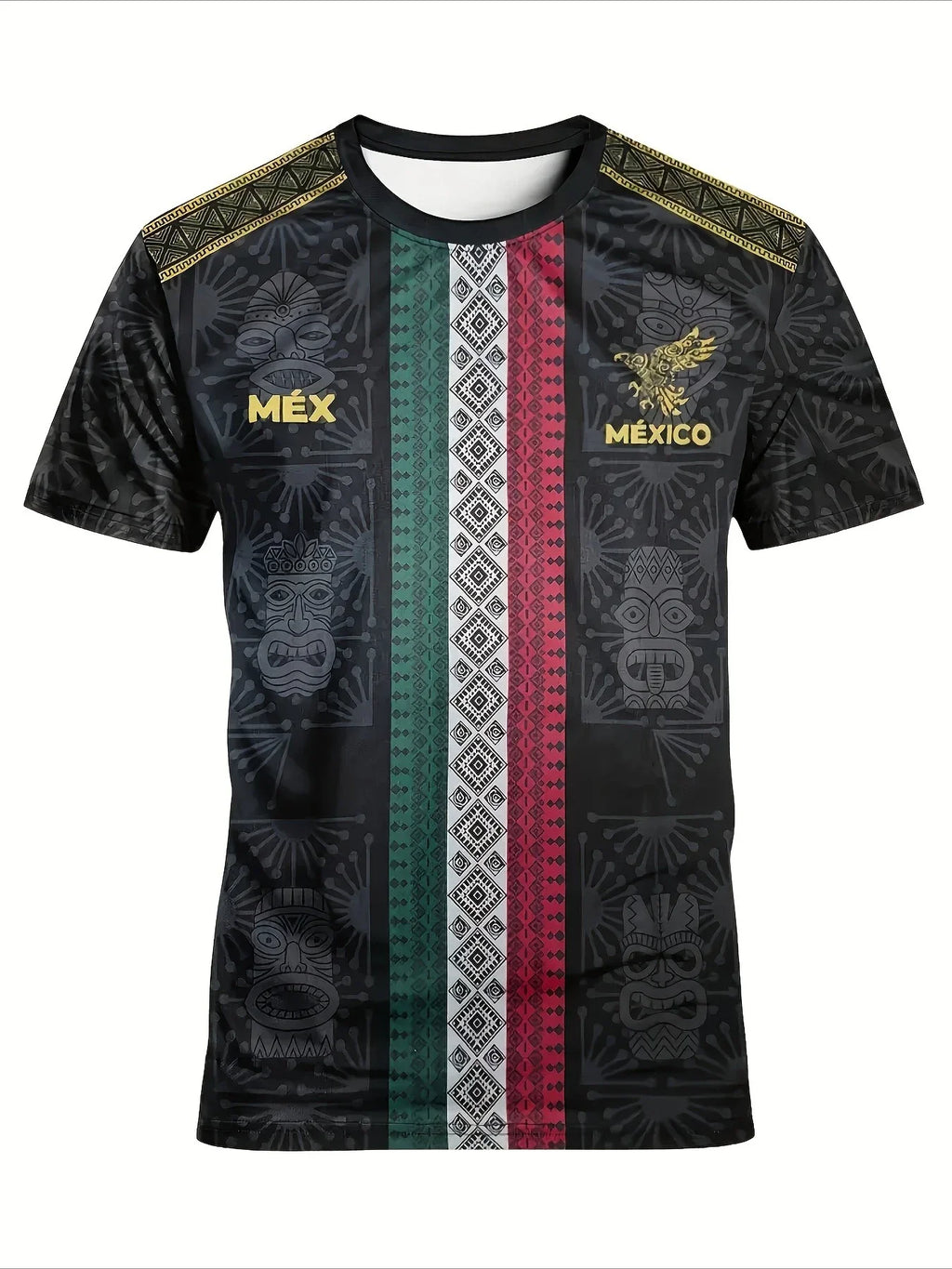 Men'S Mexican Soccer Jersey - Lightweight Breathable Soccer Shirt with Authentic Mexico Design Black & Green Color Block