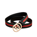 Fashion Men's Belt with Red and Green Fabric Letter Fashion Versatile Casual Denim Pants Smooth Buckle Casual Pants Belt